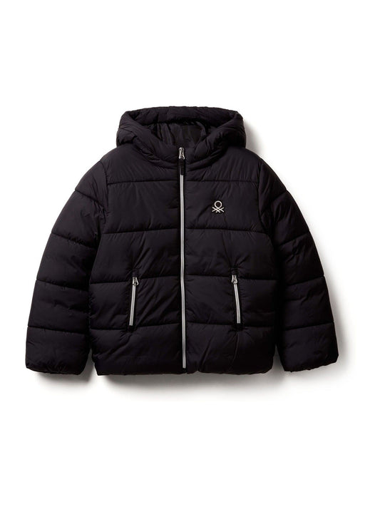 Benetton Girls Oversized Paddded Black Coat (6-14 yrs)