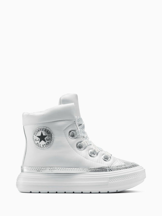 Converse Silver Chuck Taylor Kid Lift Trainers