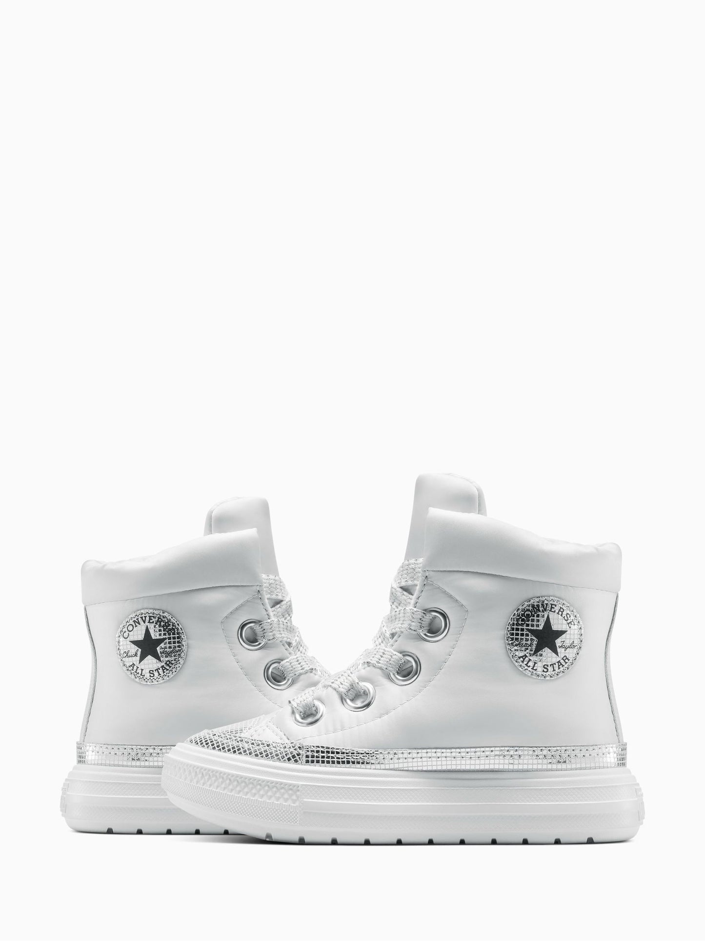 Converse Silver Chuck Taylor Kid Lift Trainers