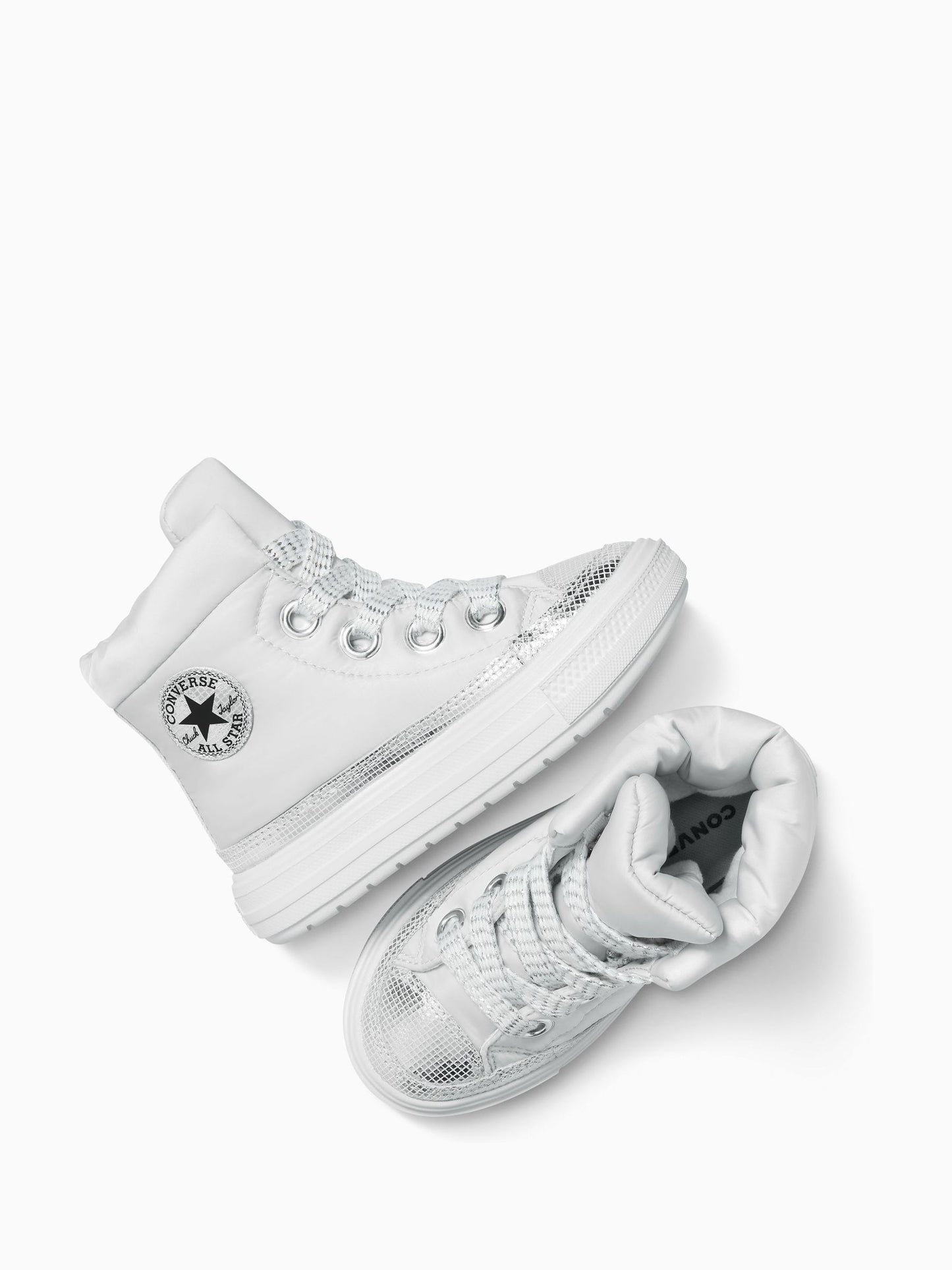 Converse Silver Chuck Taylor Kid Lift Trainers