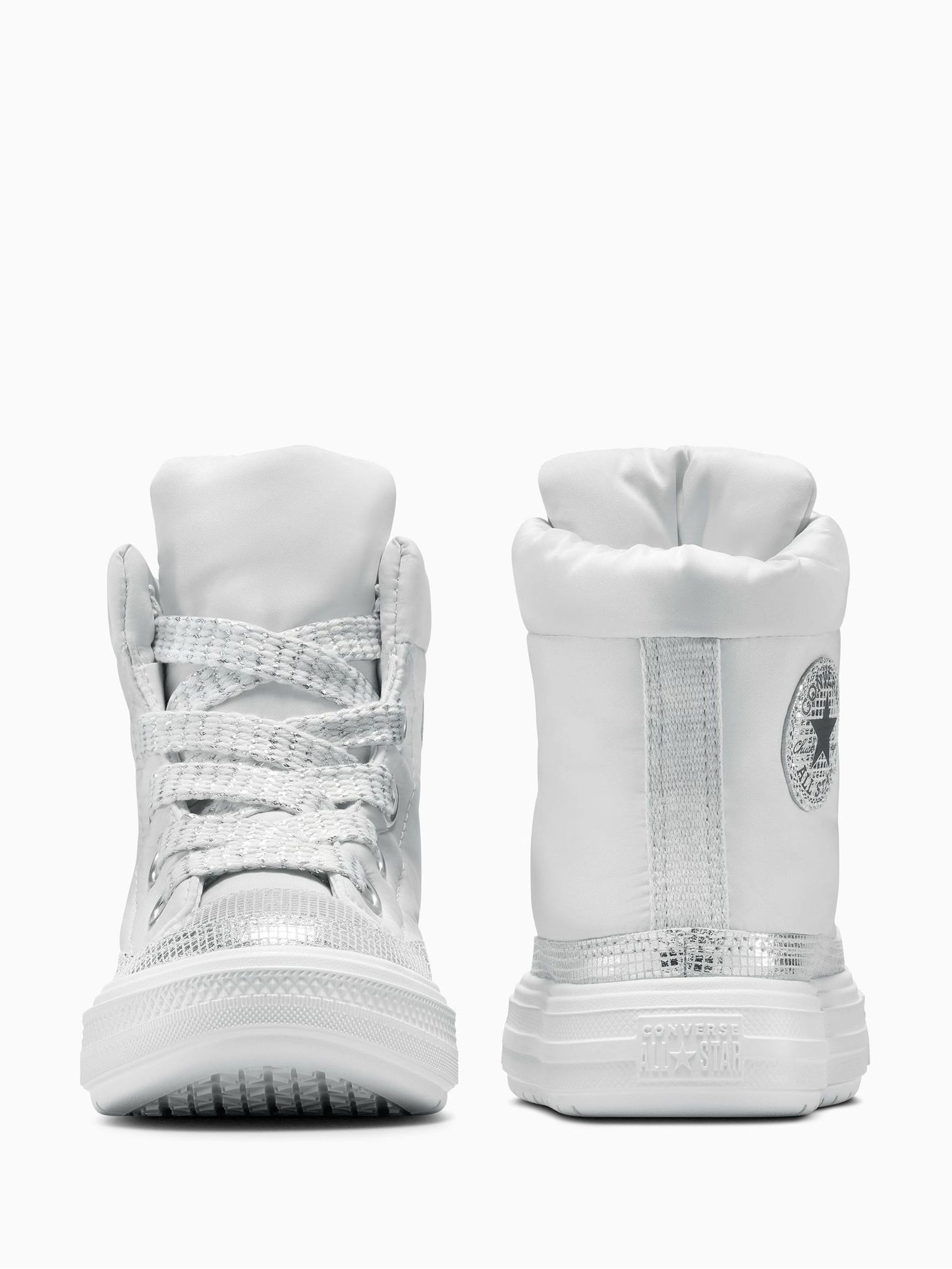 Converse Silver Chuck Taylor Kid Lift Trainers