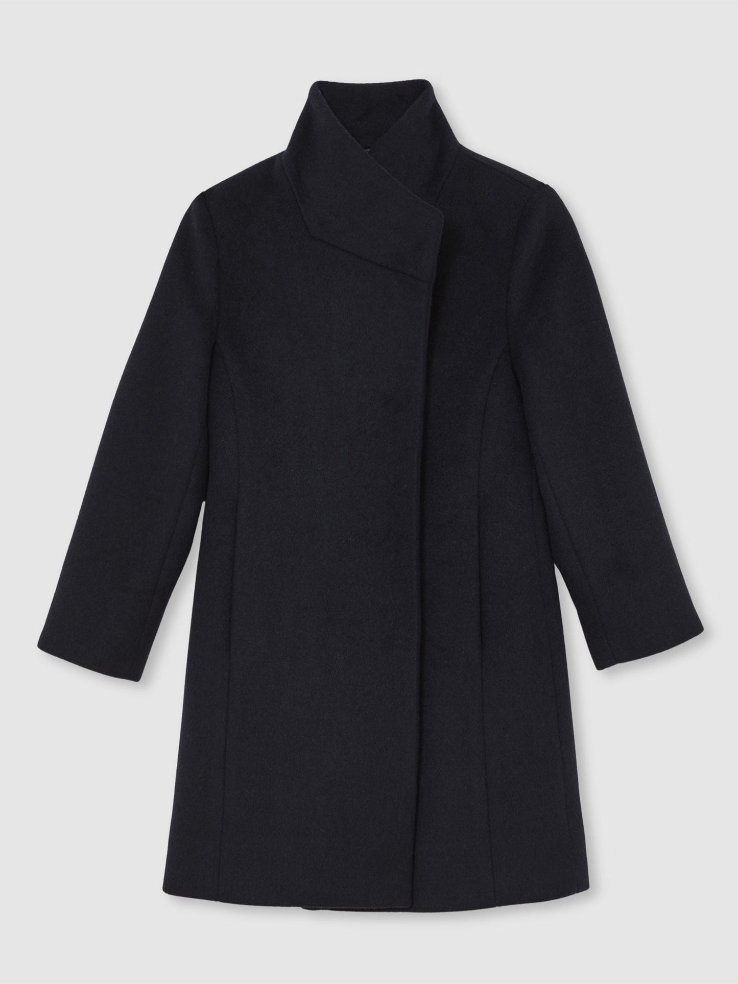 Reiss Navy Kia 9-13 yrs Wool-Blend Funnel-Neck Coat