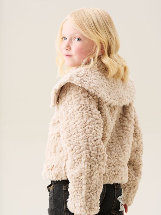 Angel & Rocket Natural Cecile Cape Collar Faux Fur Coat