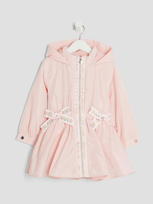 River Island Pink Girls Peplum Rain Coat