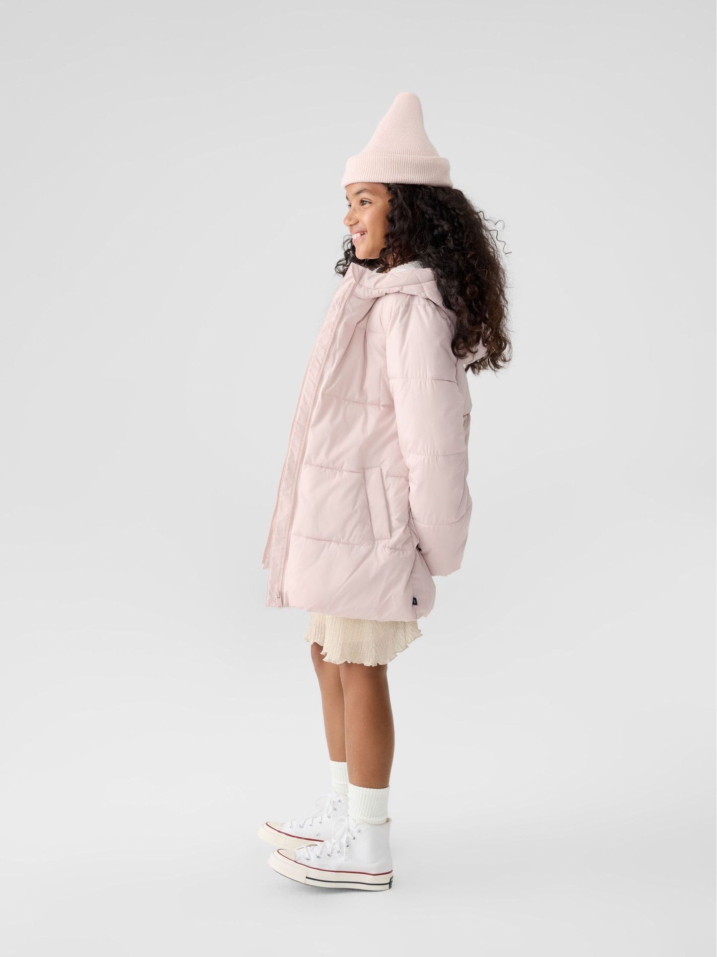 Gap Pink ColdControl Max Long Puffer Coat (4-13yrs)