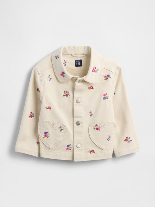 Gap Cream Floral Barn Jacket