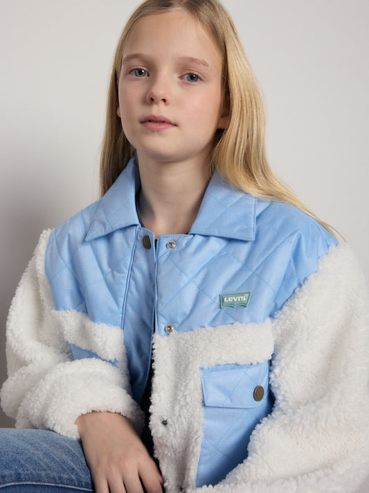 Levi's® Natural Logo Shepa Fleece Denim Mix Trucker Jacket