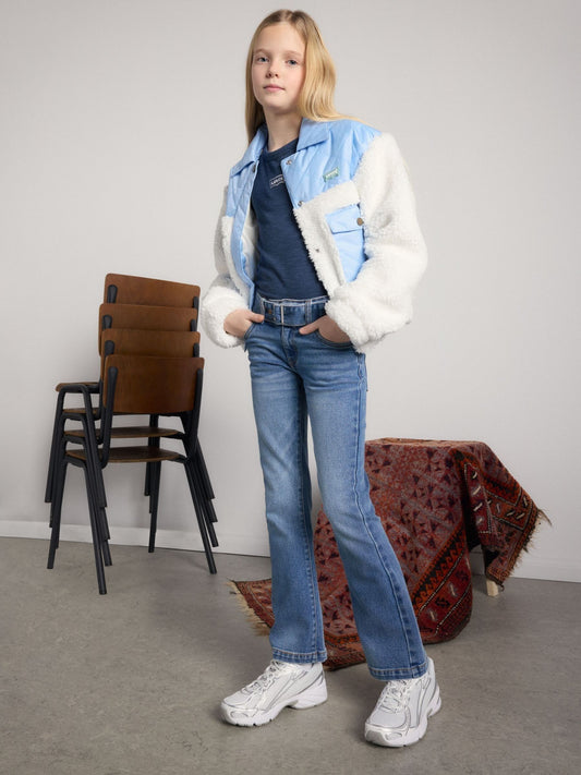 Levi's® Natural Logo Shepa Fleece Denim Mix Trucker Jacket