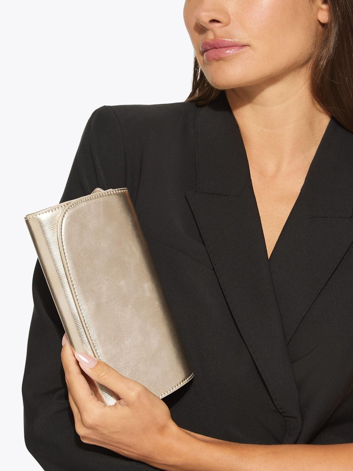 KG Kurt Geiger Carvela Blake Altın Kahverengi Clutch Çanta