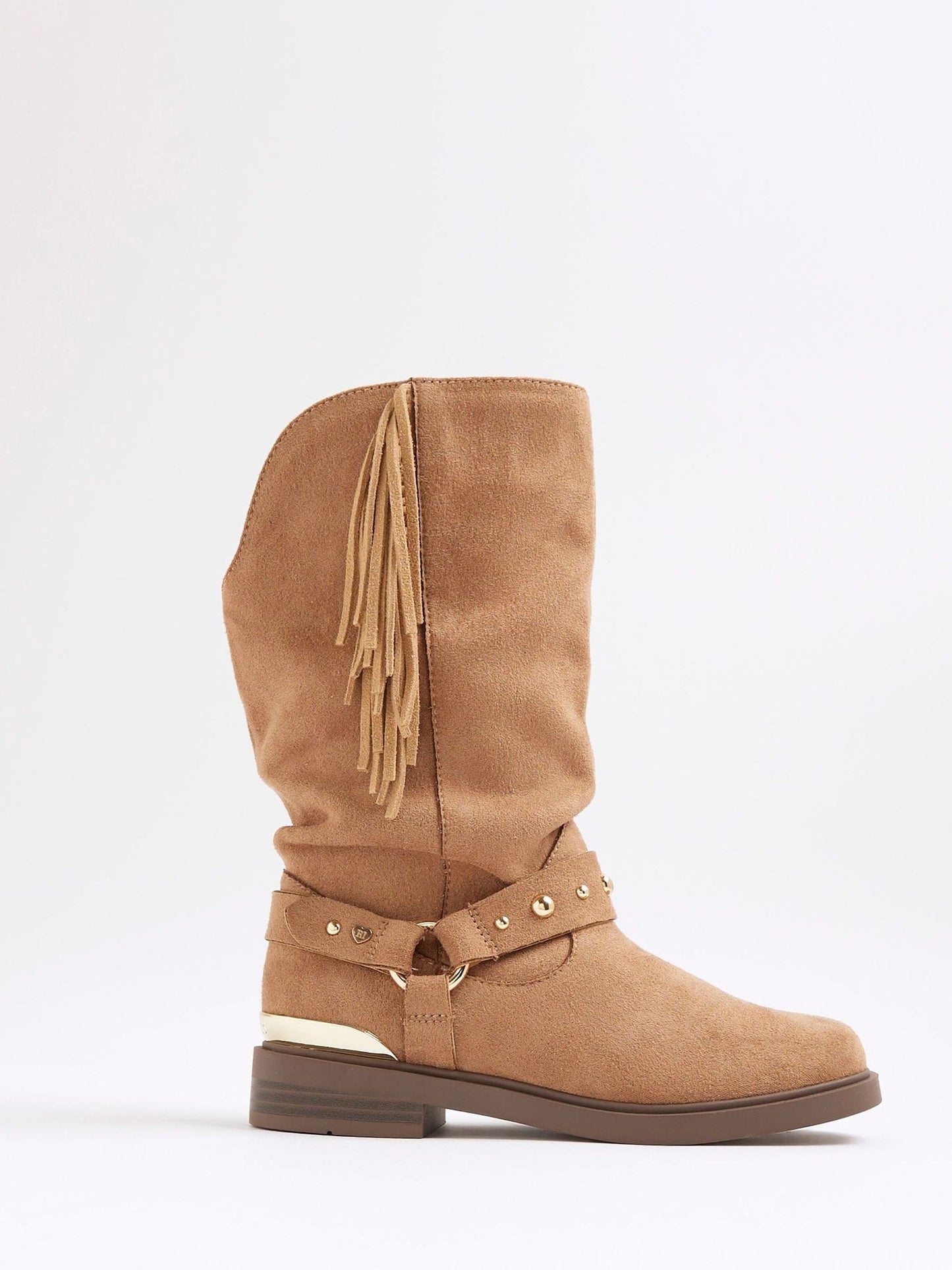 River Island Brown Girls Slouch Tassel Boots