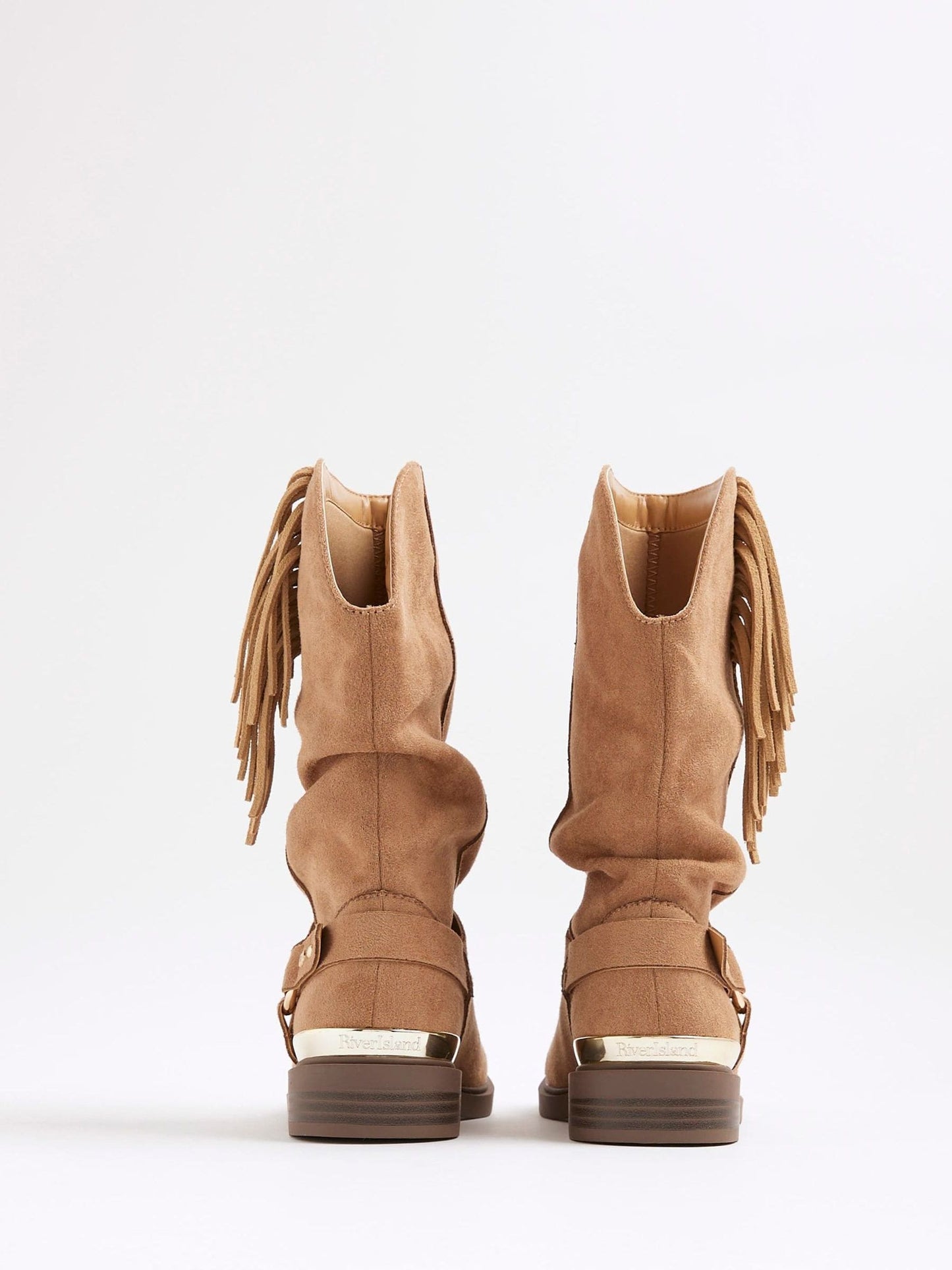 River Island Brown Girls Slouch Tassel Boots