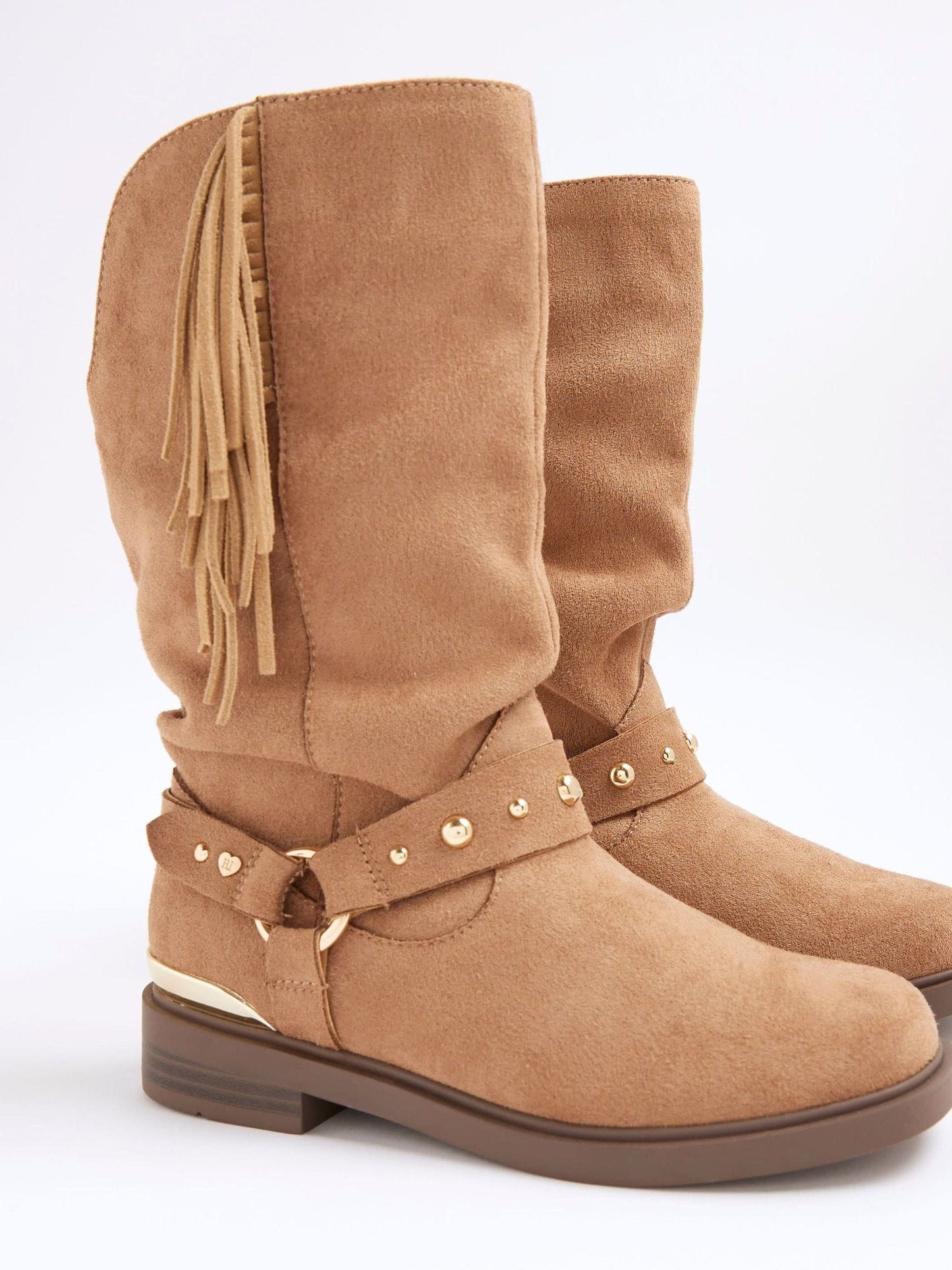 River Island Brown Girls Slouch Tassel Boots