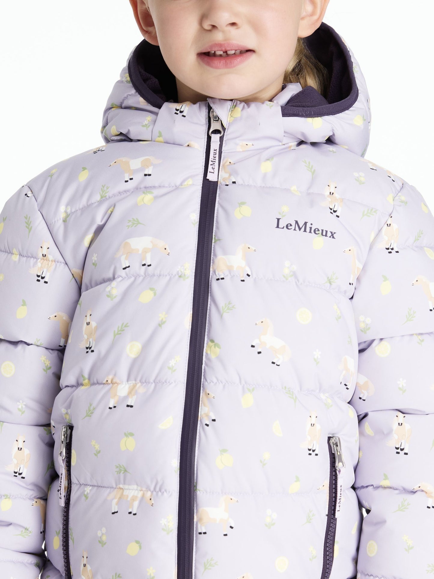 LeMieux Purple Mini Printed Lilo Puffer Jacket