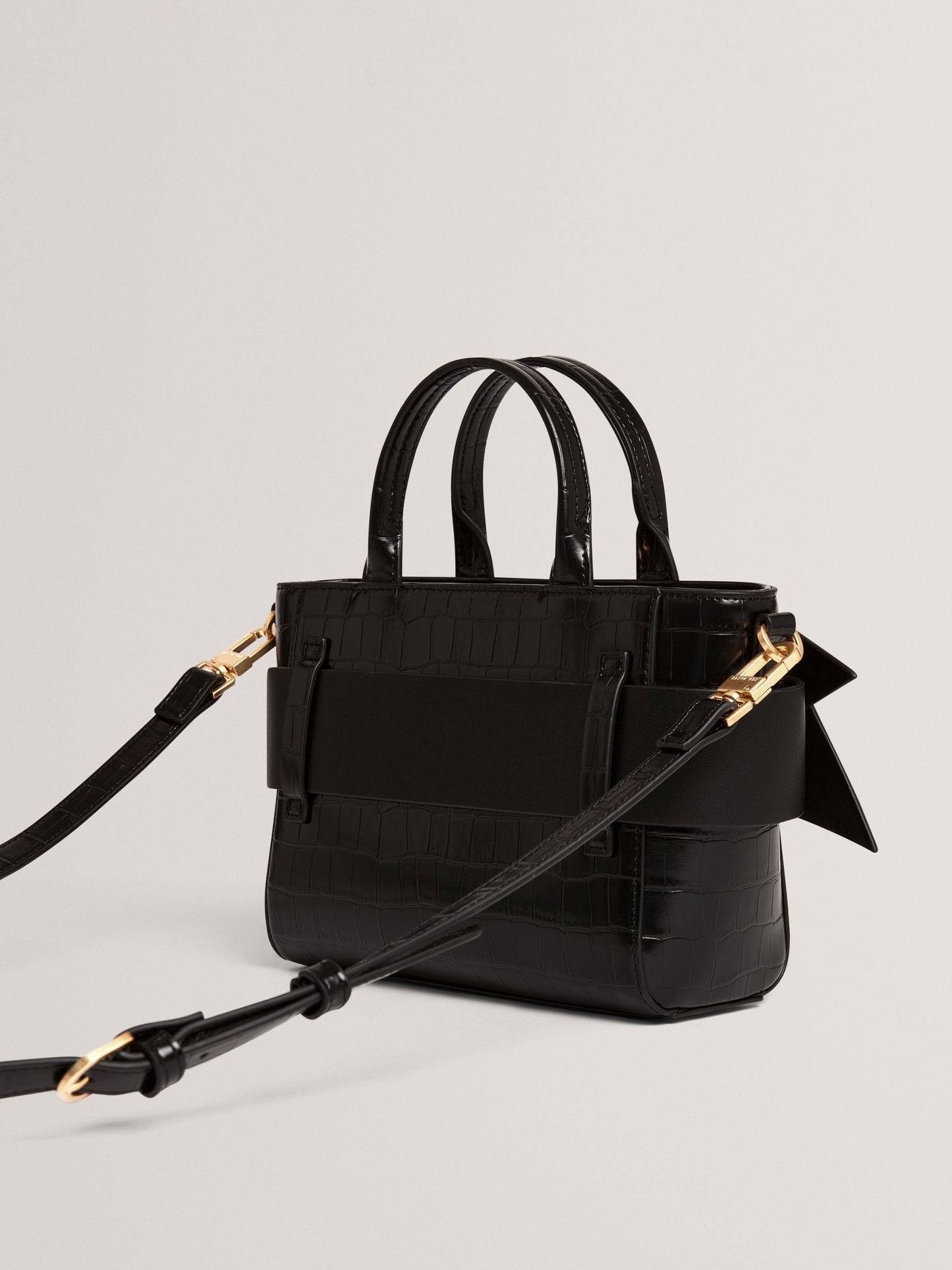 Ted Baker Jjosie Siyah Timsah Dokulu Mini Fiyonklu Çanta