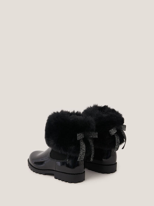 Monsoon Black Fur Chelsea Boots