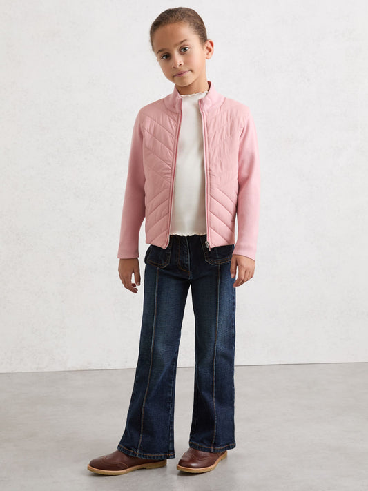 Reiss Pink Hansel 9-13 yrs Hybrid Quilted Knit Jacket