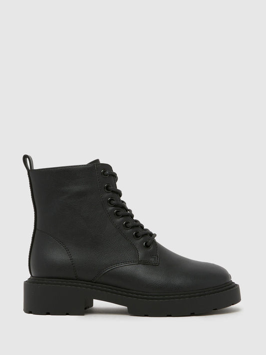 Schuh Black Clo Lace-Up Boots