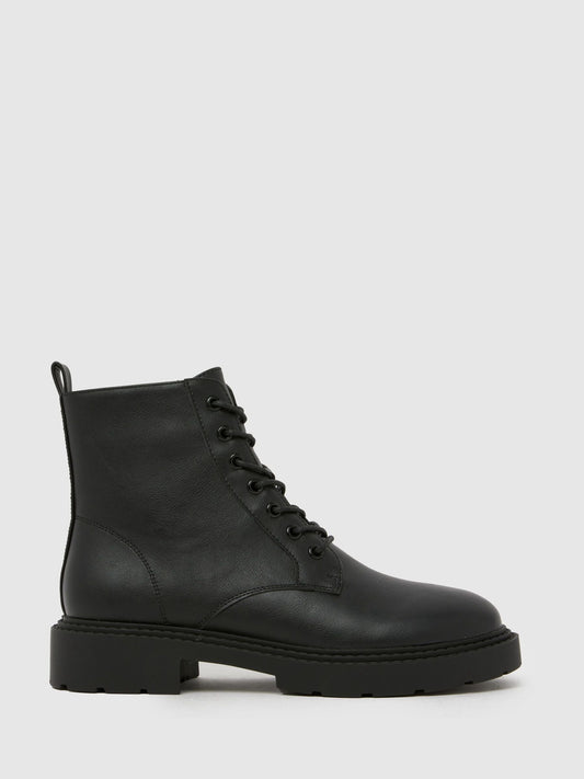 Schuh Black Clo Lace-Up Boots