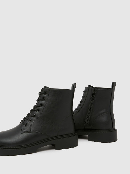 Schuh Black Clo Lace-Up Boots
