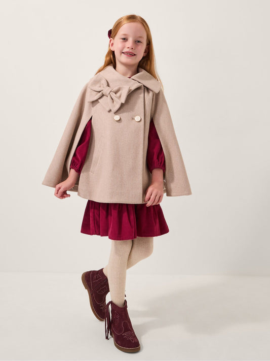 Monsoon Brown Bow Cape Coat