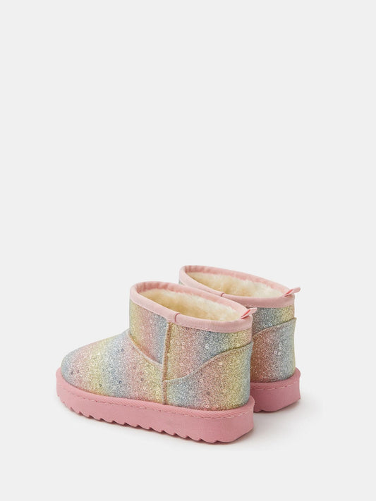 Angels By Accessorize Pink Girls Glitter Ombré Boots