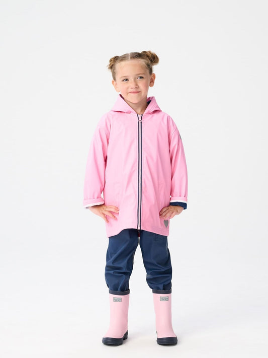Hatley Pink & Navy Matte Rain Wellies