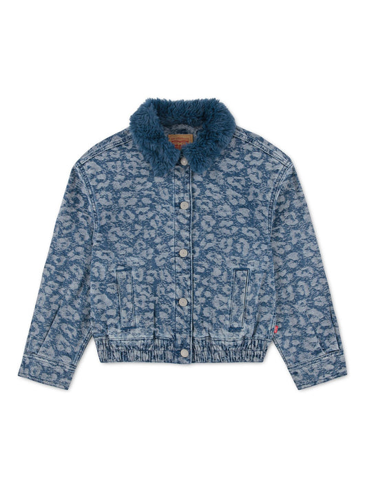 Levi's® Blue Leopard Print Jacquard Denim Jacket