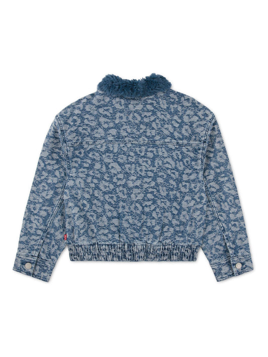 Levi's® Blue Leopard Print Jacquard Denim Jacket