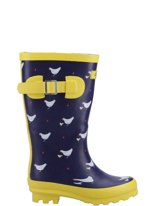 Cotswolds Blue Farmyard Junior Wellingtons