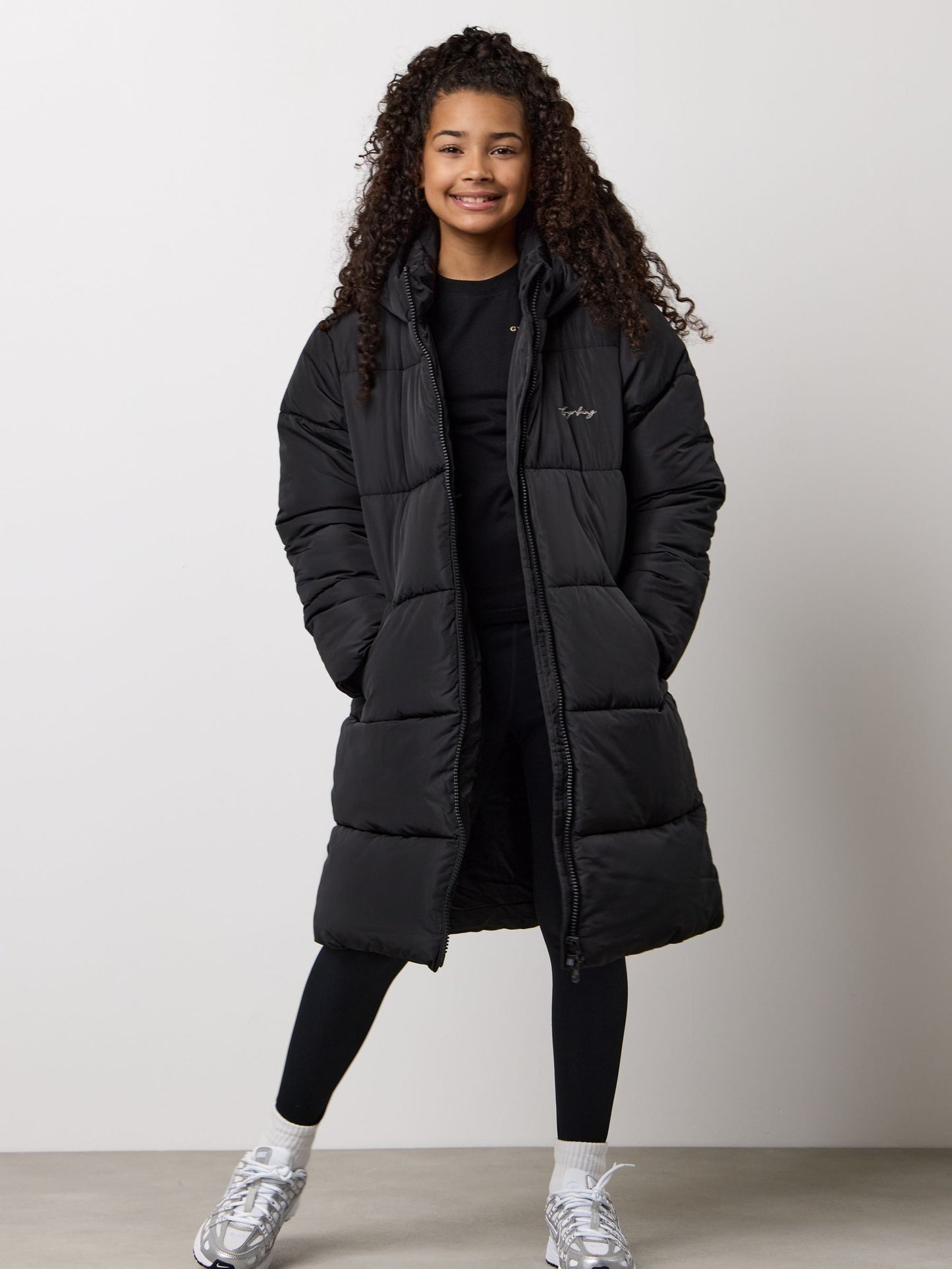Gym King Black Long Line Puffer