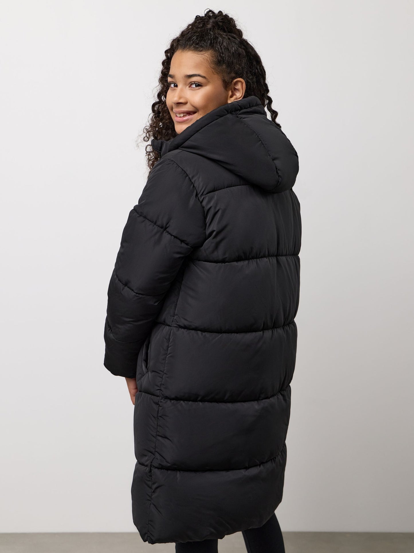 Gym King Black Long Line Puffer