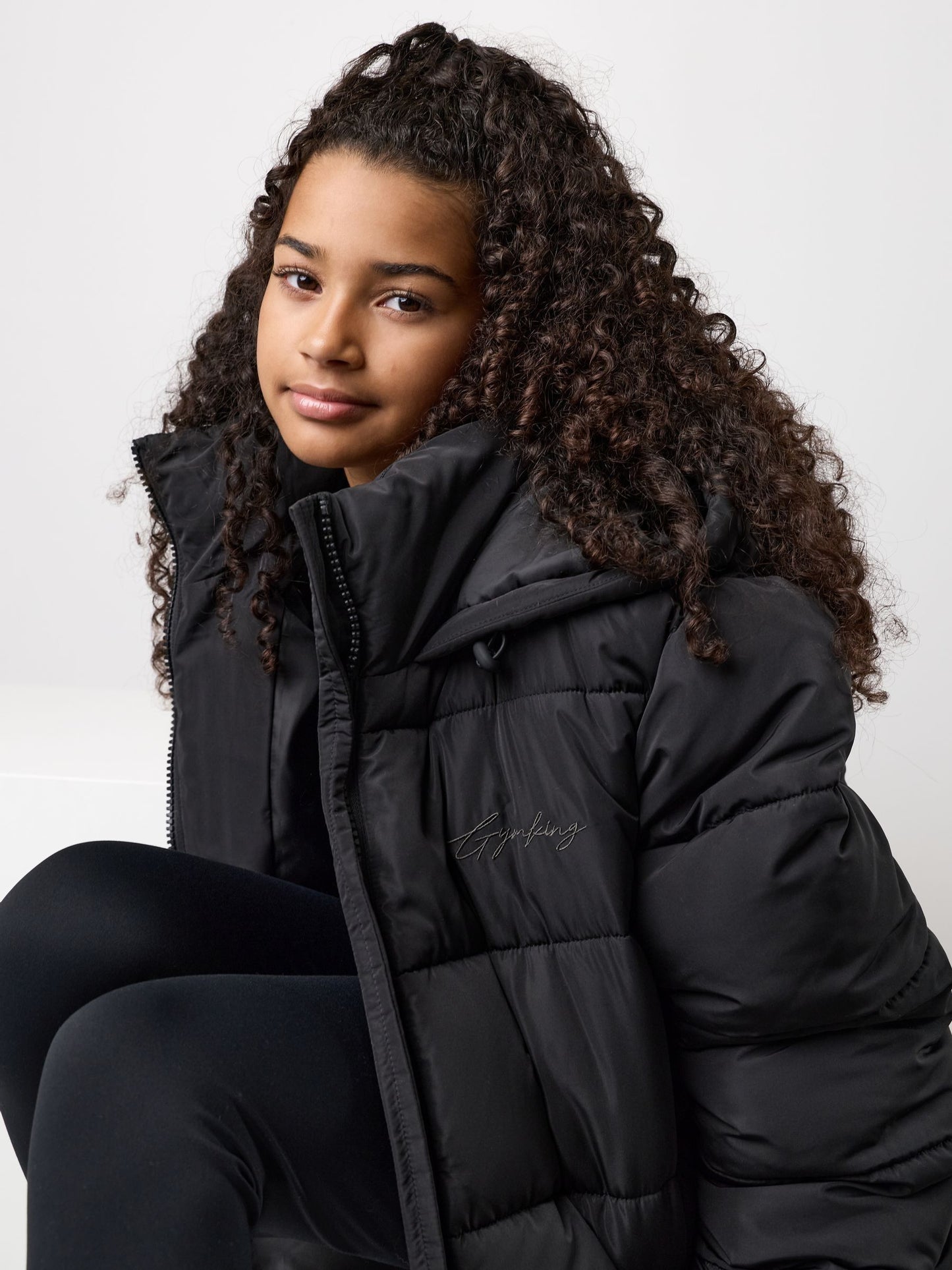 Gym King Black Long Line Puffer