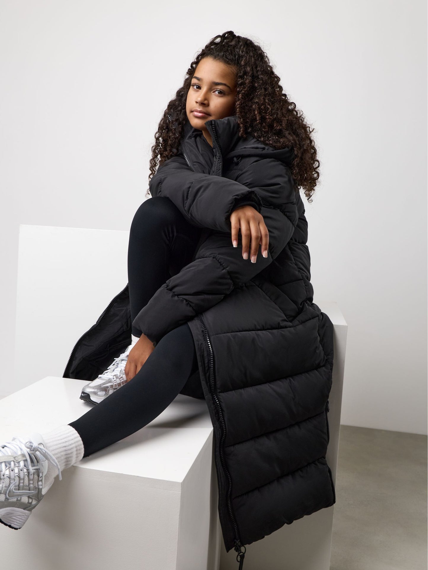 Gym King Black Long Line Puffer